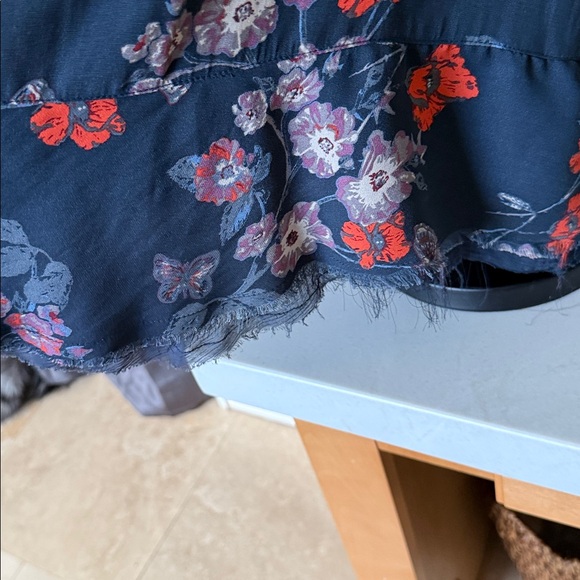 Free People Floral Black and Red Women's Top/mini dress - Picture 5 of 9